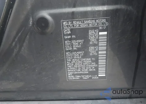 2017 Nissan Rogue Sv из США, поврежденный, VIN KNMAT2MV1HP601384